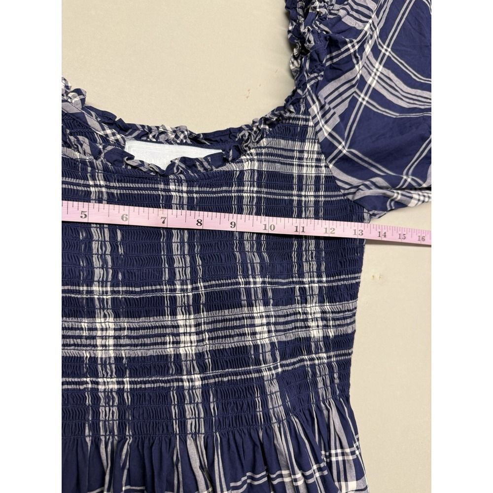 Hill House Home Louisa Nap Dress Navy Spring Plaid Tartan Smocked Sz M.MSRP $179 - Picture 4 of 11